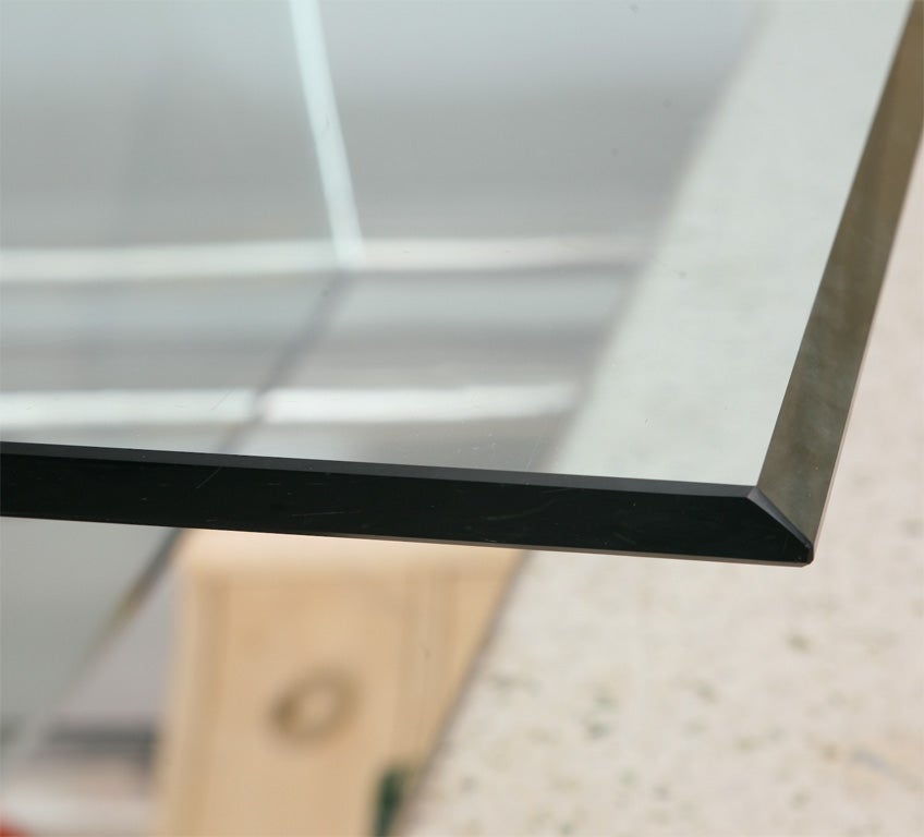 A Breuton, Glass, Polished and Brushed Chrome Low Table 2