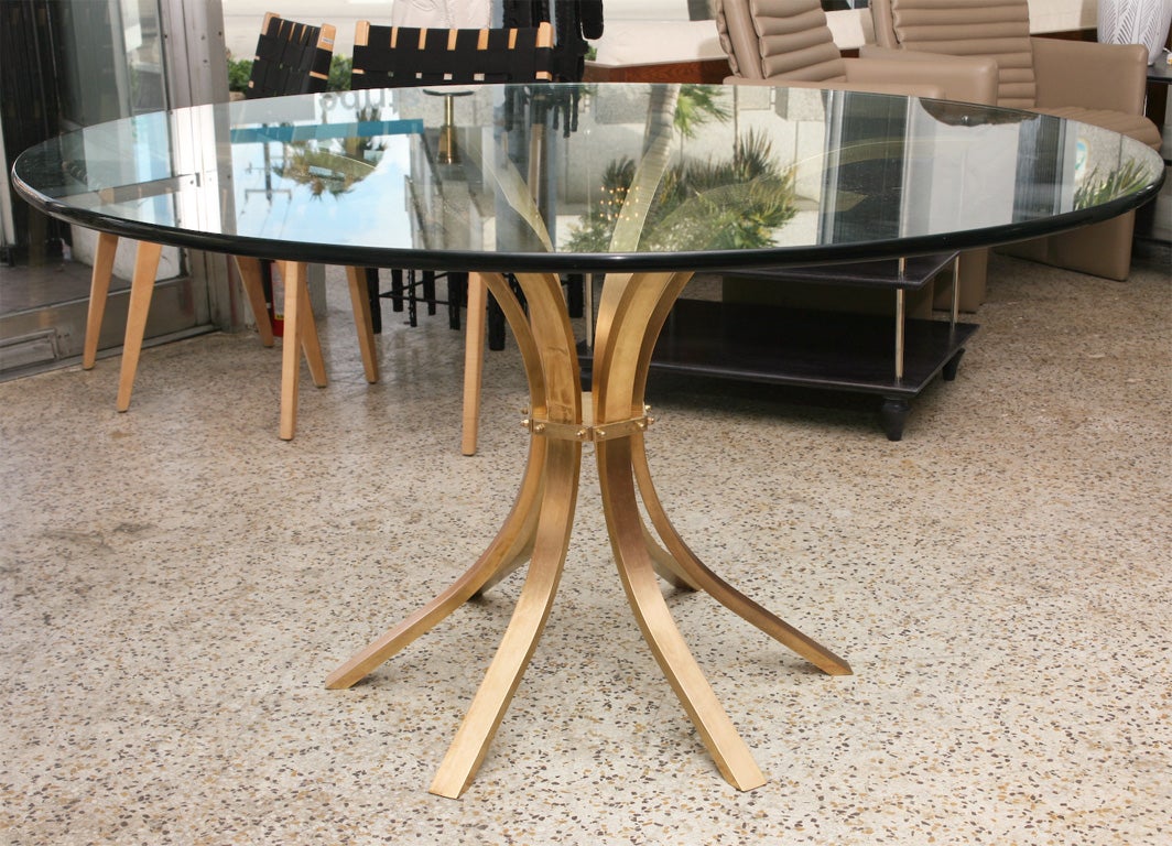 Mid-20th Century 60's Solid Brass Center/Dining Table