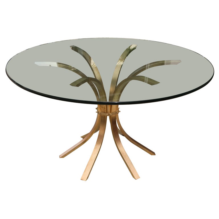 60's Solid Brass Center/Dining Table