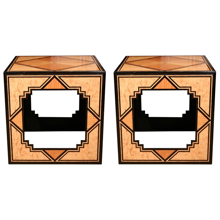 A Pair of 20th Century Cube Tables by Renzo Mongiardino