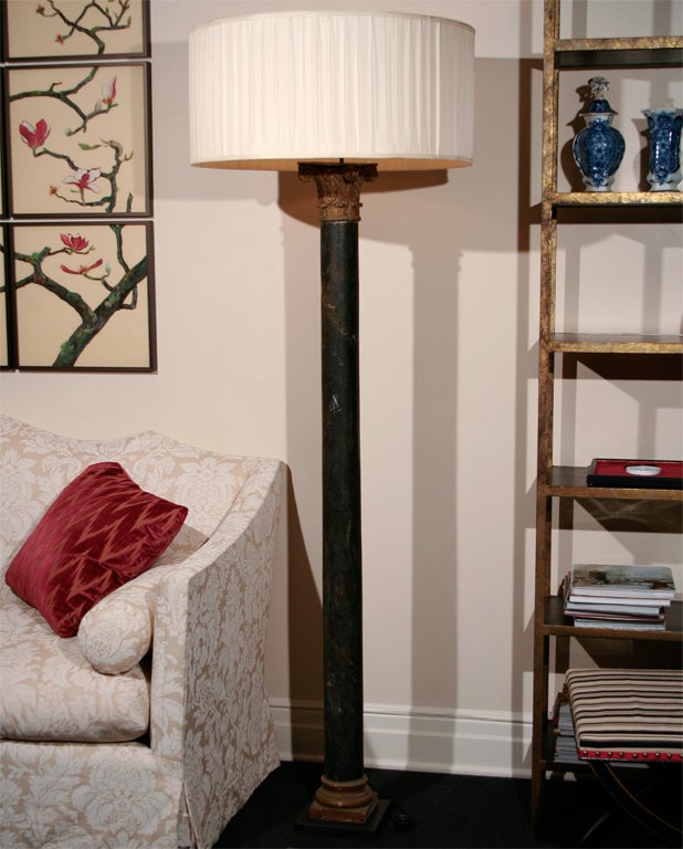 A Pair of 18th Century Italian Faux Marble Column Floor Lamps