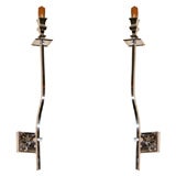 A Pair of 20th Century Silvered Bronze Sconces