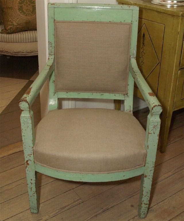French Pair of Painted Fauteuils
