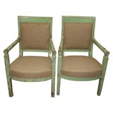 Pair of Painted Fauteuils