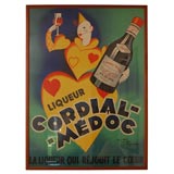 French 1950's Signed Cafe Poster