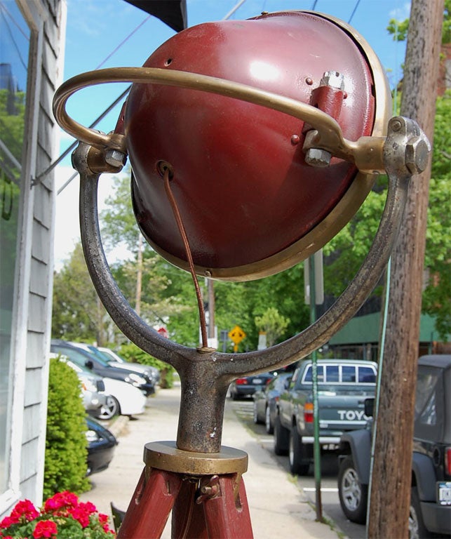 Wood Antique nautical search light floor lamp