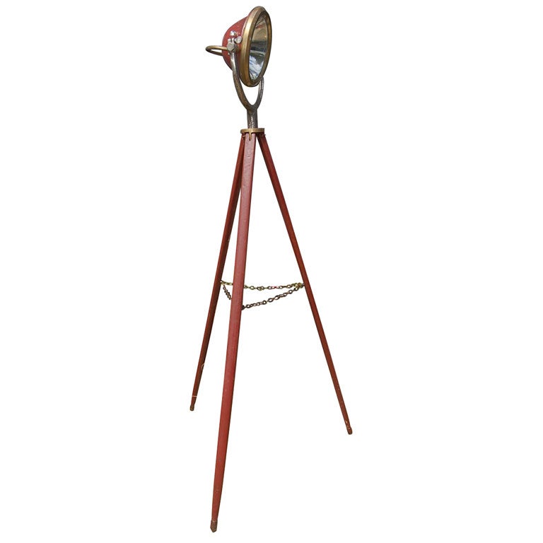 Antique nautical search light floor lamp