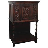 Hand Carved Renaissance Revival Flemish Cabinet on Stand