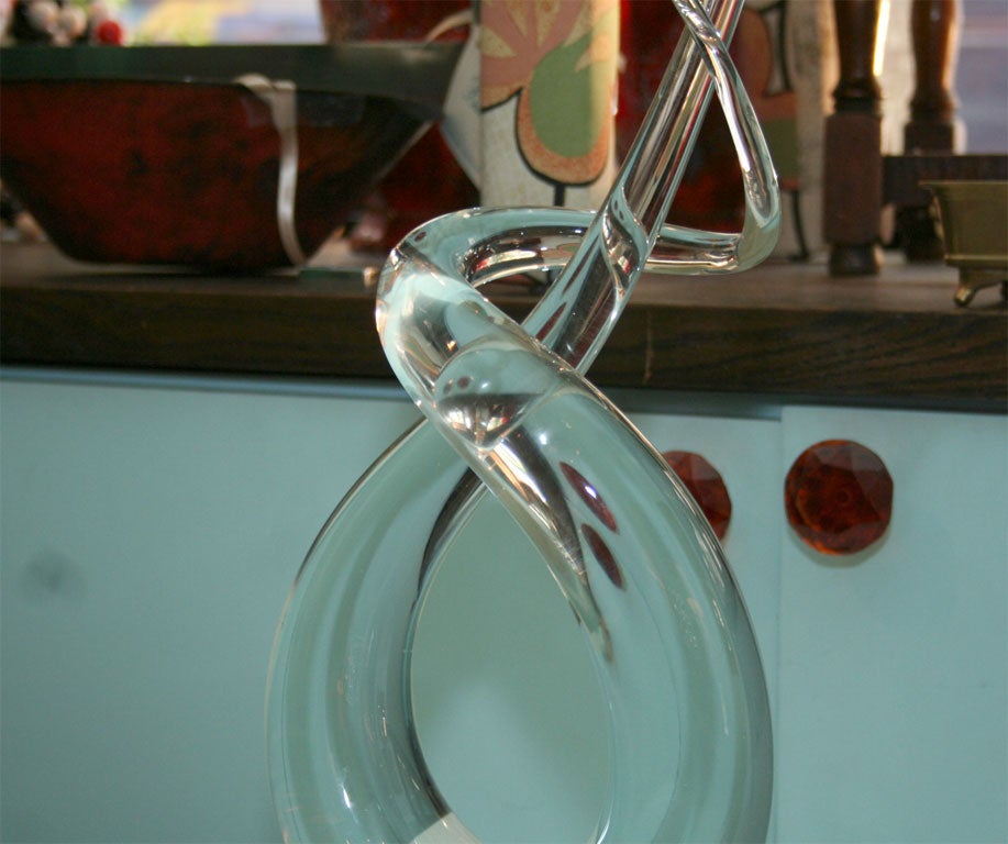20th Century Modernist Signed Glass Sculpture by R. Austin