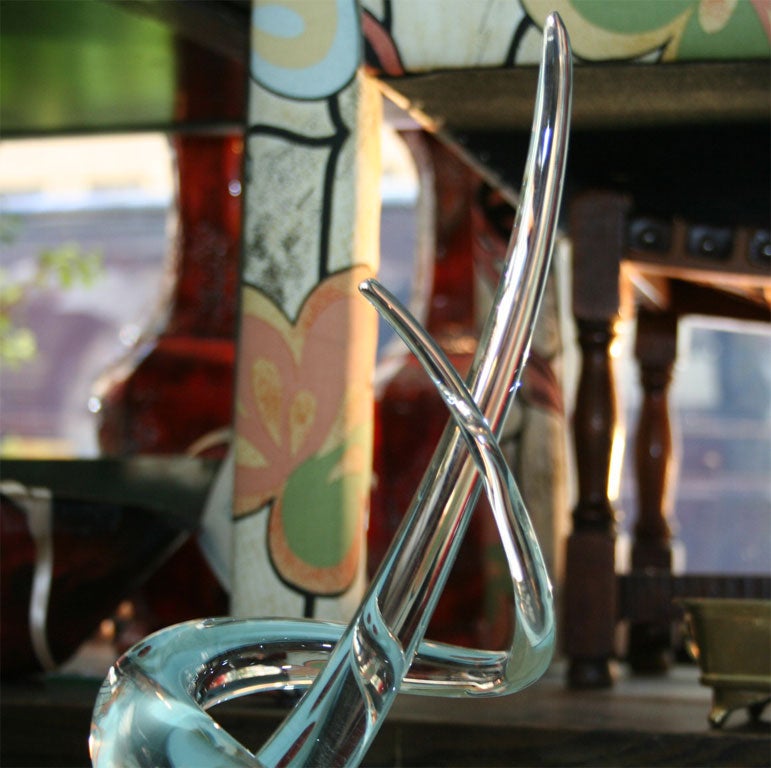 Modernist Signed Glass Sculpture by R. Austin 1
