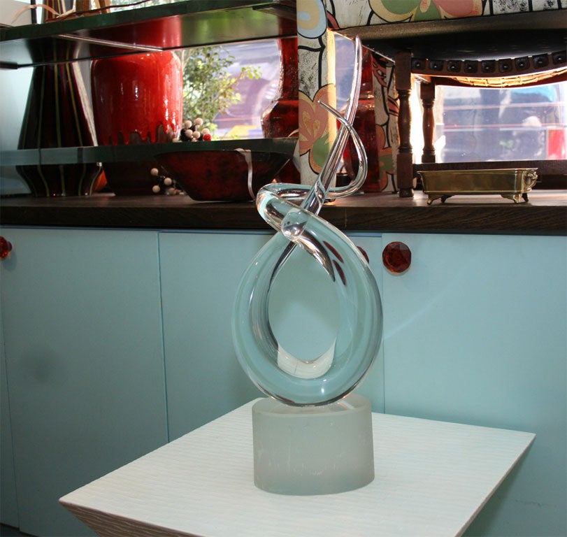 Modernist Signed Glass Sculpture by R. Austin 4