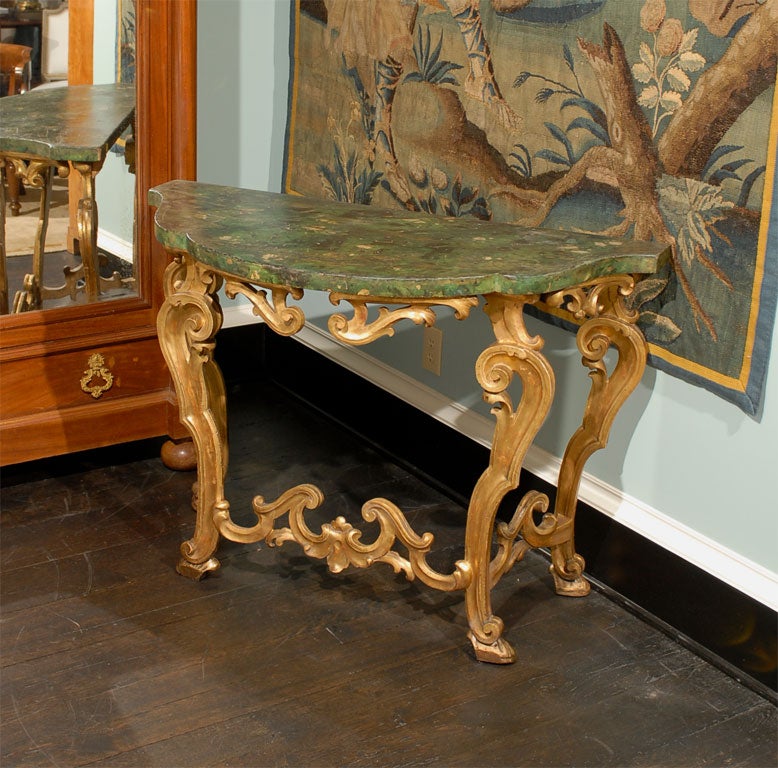 18th Century Italian Carved Giltwood Console