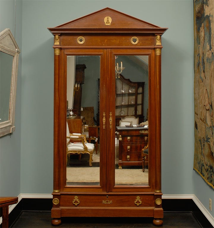 Mid 19th Century Empire Style Mahogony Armoire