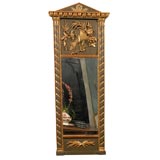 Early 19th Century Empire Polychrome and Gilt Trumeau Mirror