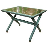 Bamboo Table with Gold Leaf  stamped Jansen, Paris