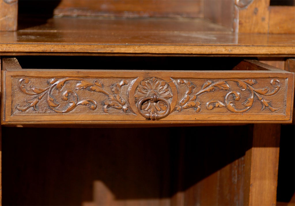 Late 18th Century French Carved Walnut Bookcase Secretaire from the Rhône Valley 5
