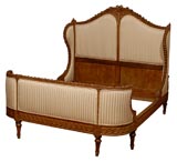 French Carved and Upholstered Bed - Louis XV Circa 1830
