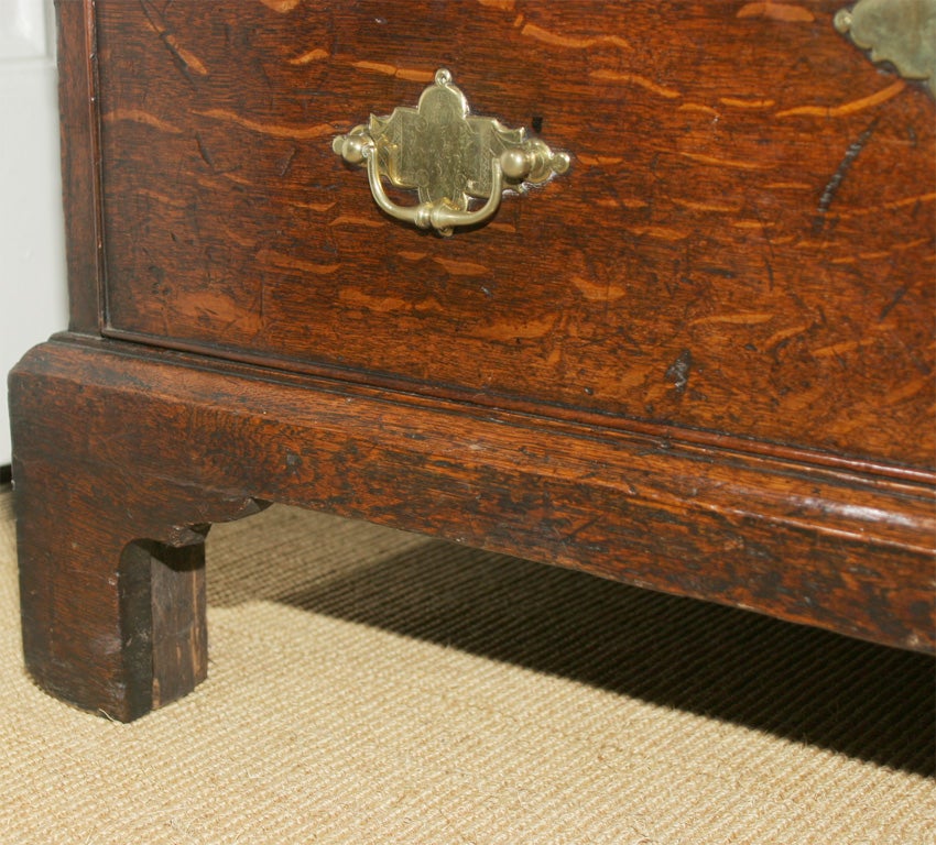 George II Period Oak Slant Front Desk with Walnut Inlays. English, circa 1740 For Sale 1