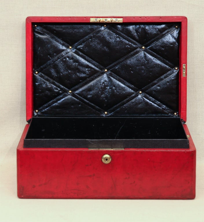 Red Leather Ministerial Document Box, Signed, England, c. 1900 1