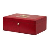 Red Leather Ministerial Document Box, Signed, England, c. 1900