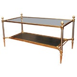 Gilt Bronze and Glass Two-Tier Coffee Table, France, c. 1950's