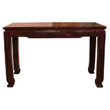 A Linen Wrapped Lacquer Console Table