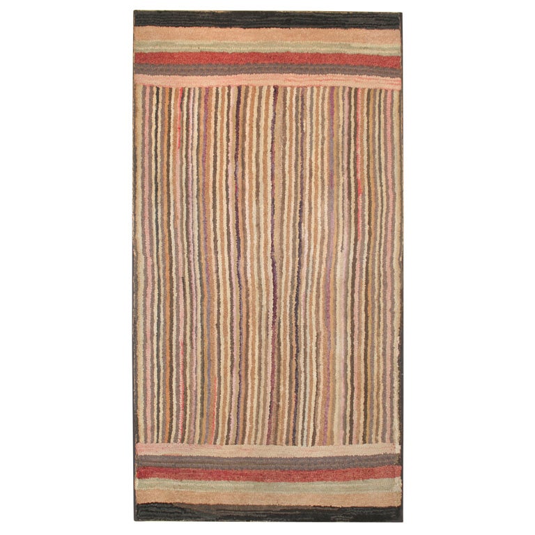 Geometric Hooked Rug For Sale