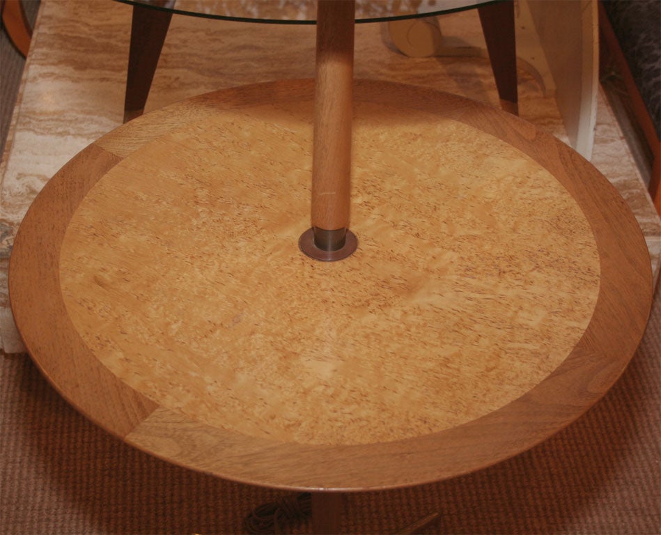 Walnut Tripod Floor Lamp Table by Edward Wormley for Dunbar