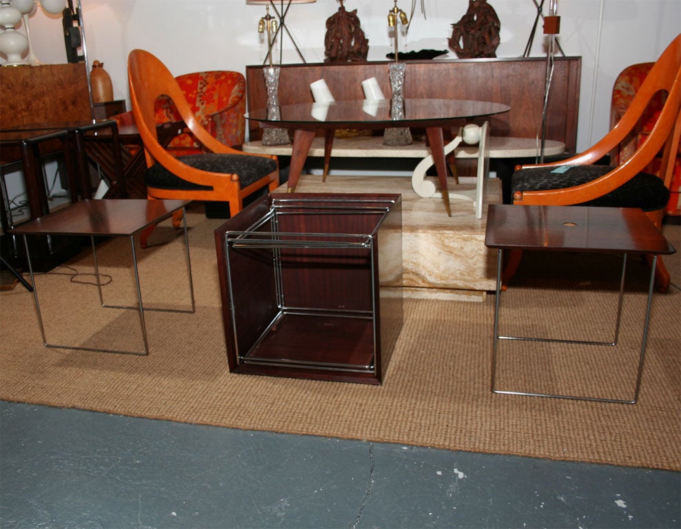 Danish Magic Puzzle Cube Rosewood Nesting Tables by Poul Norreklit for GP Farum In Excellent Condition For Sale In New York, NY