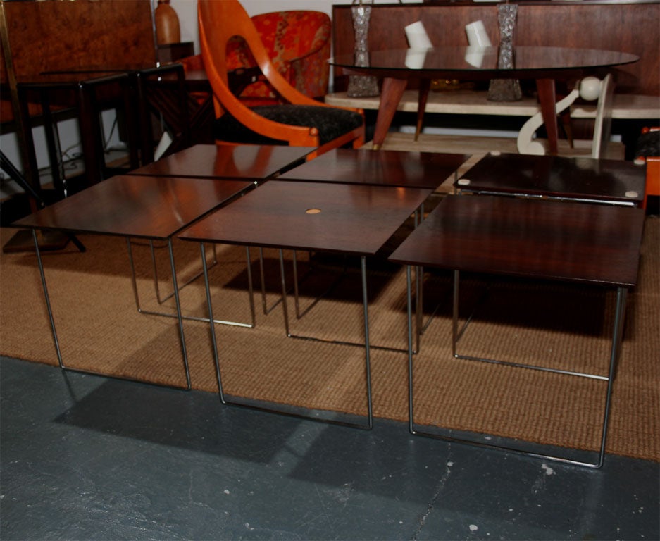 Mid-20th Century Danish Magic Puzzle Cube Rosewood Nesting Tables by Poul Norreklit for GP Farum For Sale