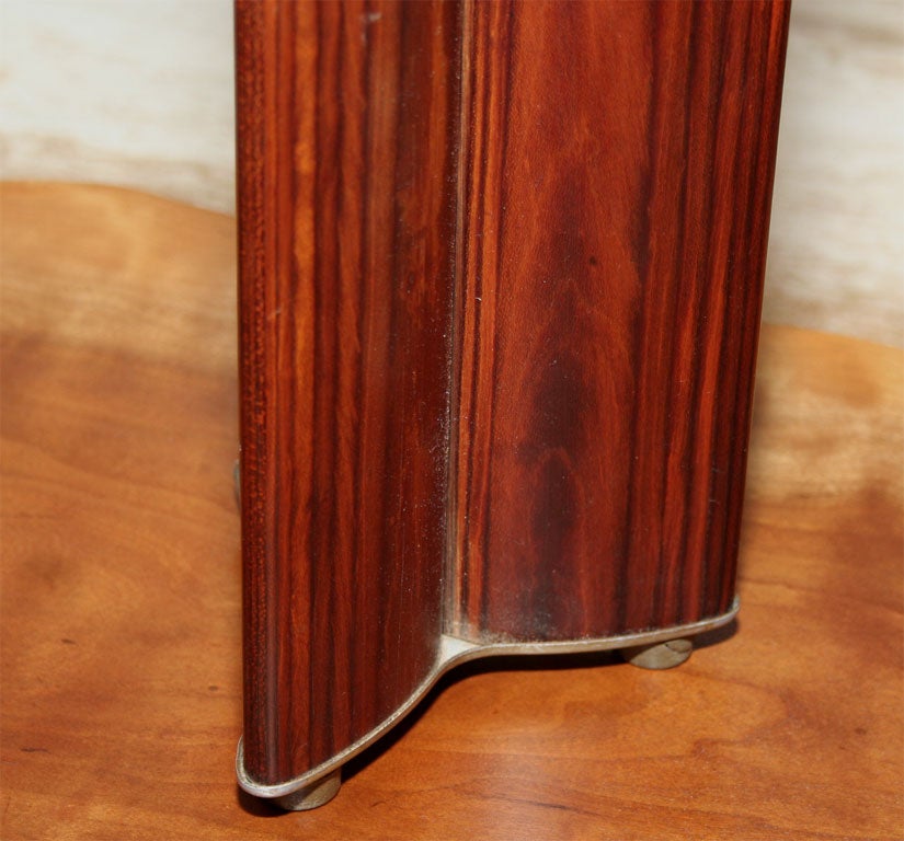 American Vesica Piscis Triquetra Form Rosewood Column Table Lamps In Excellent Condition For Sale In New York, NY