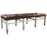 CATALAN LEATHER BENCH