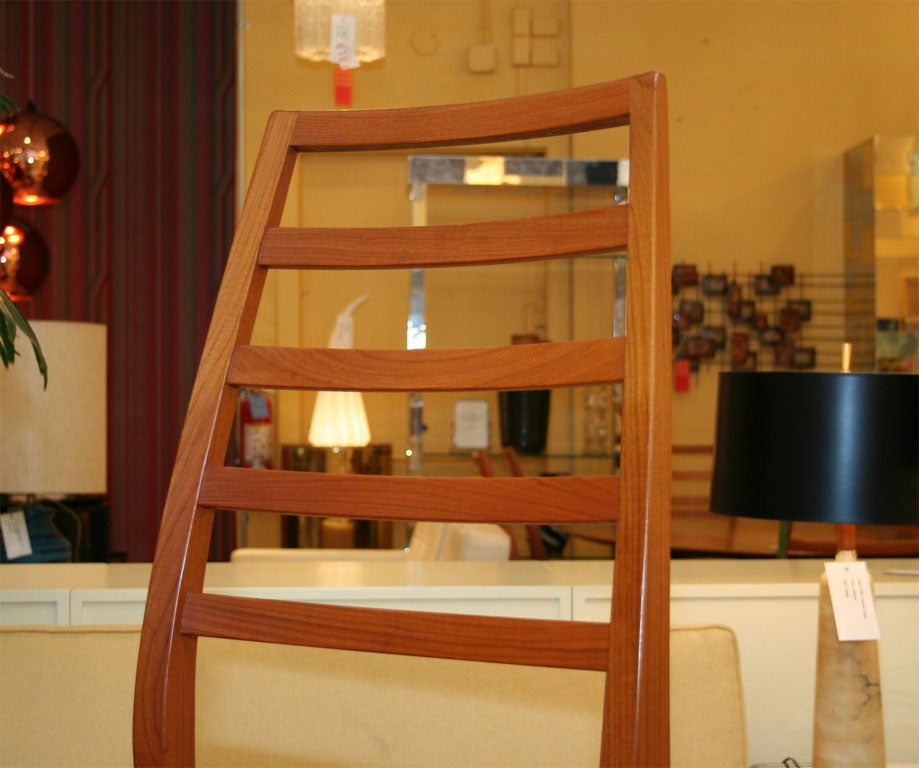 Teak Set of Eight Swedish Ladder Back Chairs