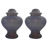 Pair of Lilac Ginger Jars with Gold Inclusion by Barovier/Toso
