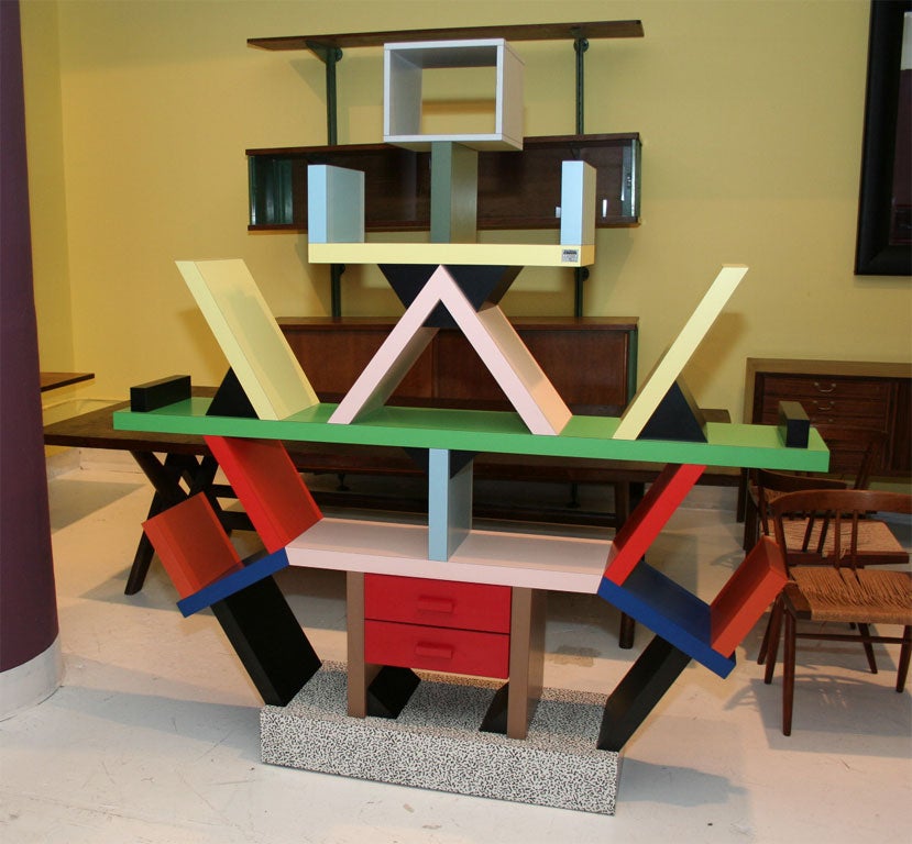 Memphis W. Carlton; bookcase room divider by Ettore Sottsass 1