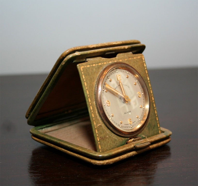 Brown Leather Travel Clock 2