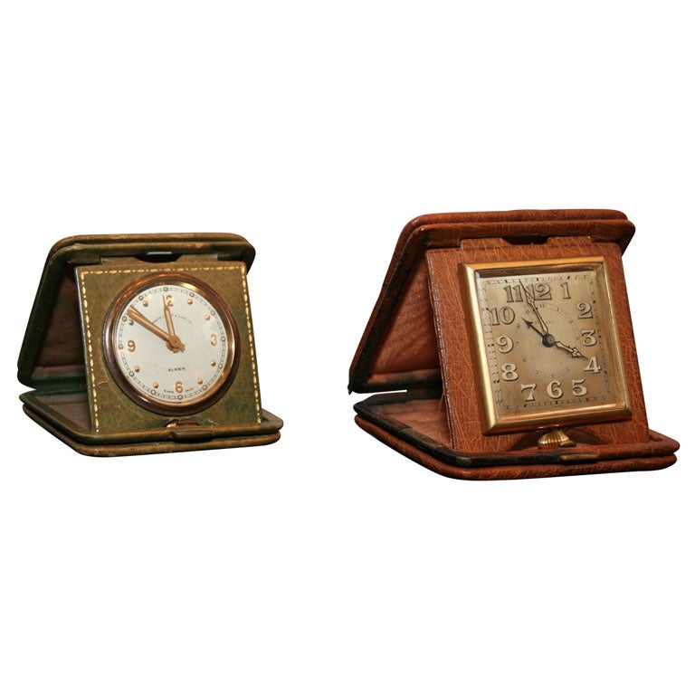 Brown Leather Travel Clock