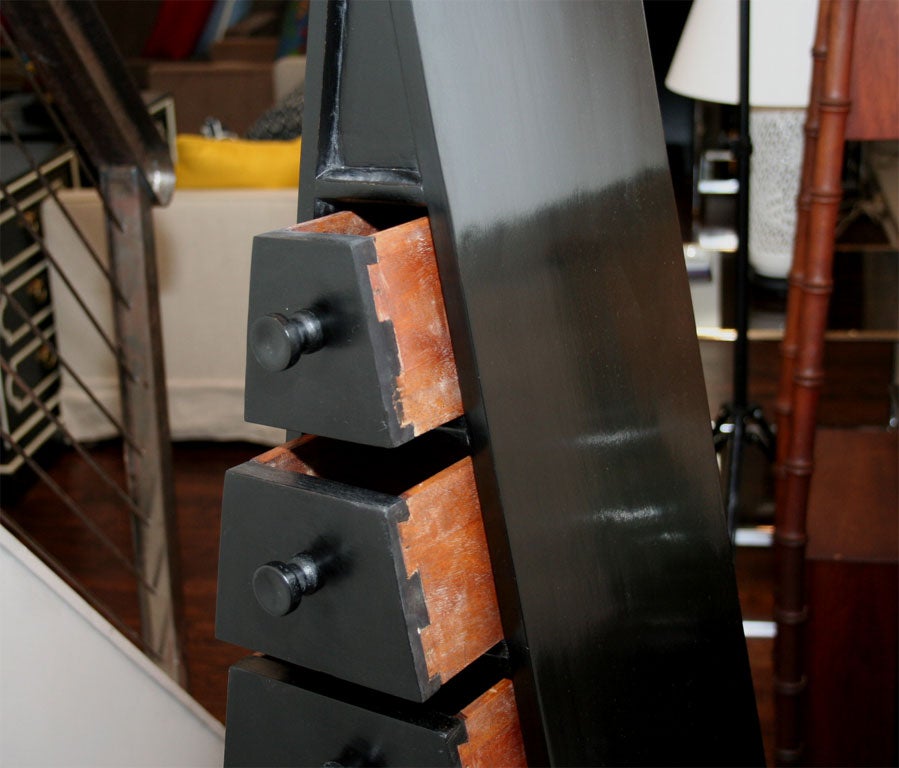 Late 20th Century Triangular Ebonized Mahogany  Chest of Drawers