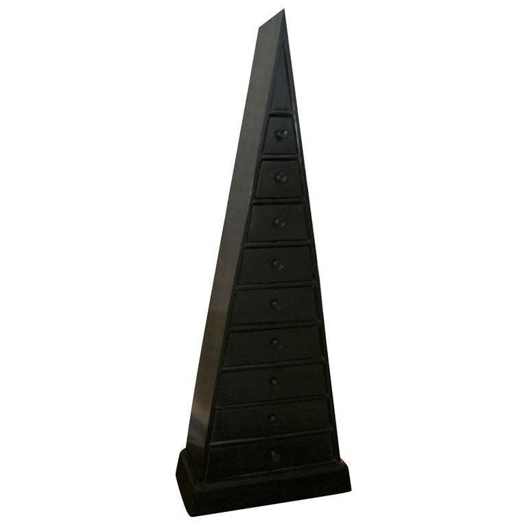 Triangular Ebonized Mahogany Chest of Drawers at 1stDibs | triangular chest  of drawers, triangle chest of drawers, triangular drawers