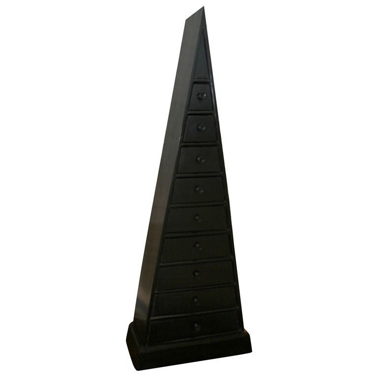 Triangular Ebonized Mahogany  Chest of Drawers