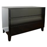 Black Lacquered Three Drawer Chest