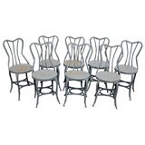 Vintage Set of 6 Signed Metal Cafe Chairs