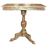 Hand-painted Green Pedestal Table