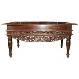 Antique Table / Desk with Decorative Carving