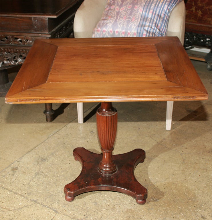Pedestal Table with Teak Base