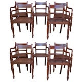 Antique Set of Ten 19th Century British Colonial Dining Chairs