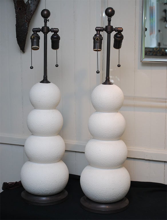 Stacked Ceramic "Snowball" Lamps