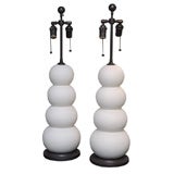 Stacked Ceramic "Snowball" Lamps