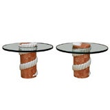 Pair of Maitland Smith Rope Tables