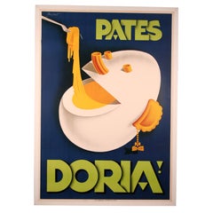 Vintage Pates Doria, stone lithograph poster, c.1940s